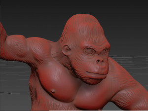 table lamp animal fighting kong mat black 3D-Modell