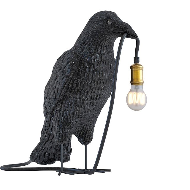 table lamp crow mat black 3D Model .c4d .max .obj .3ds .fbx .stl .blend 