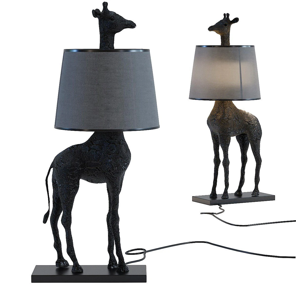 table lamp giraffe mat black 3D Model .c4d .max .obj .3ds .fbx .stl .blend