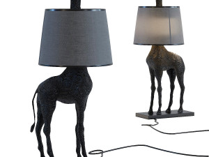 table lamp giraffe mat black 3D Model