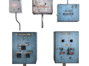panel boxes electrical and oxygen Model 3D