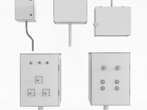 panel boxes electrical and oxygen 3D 모델
