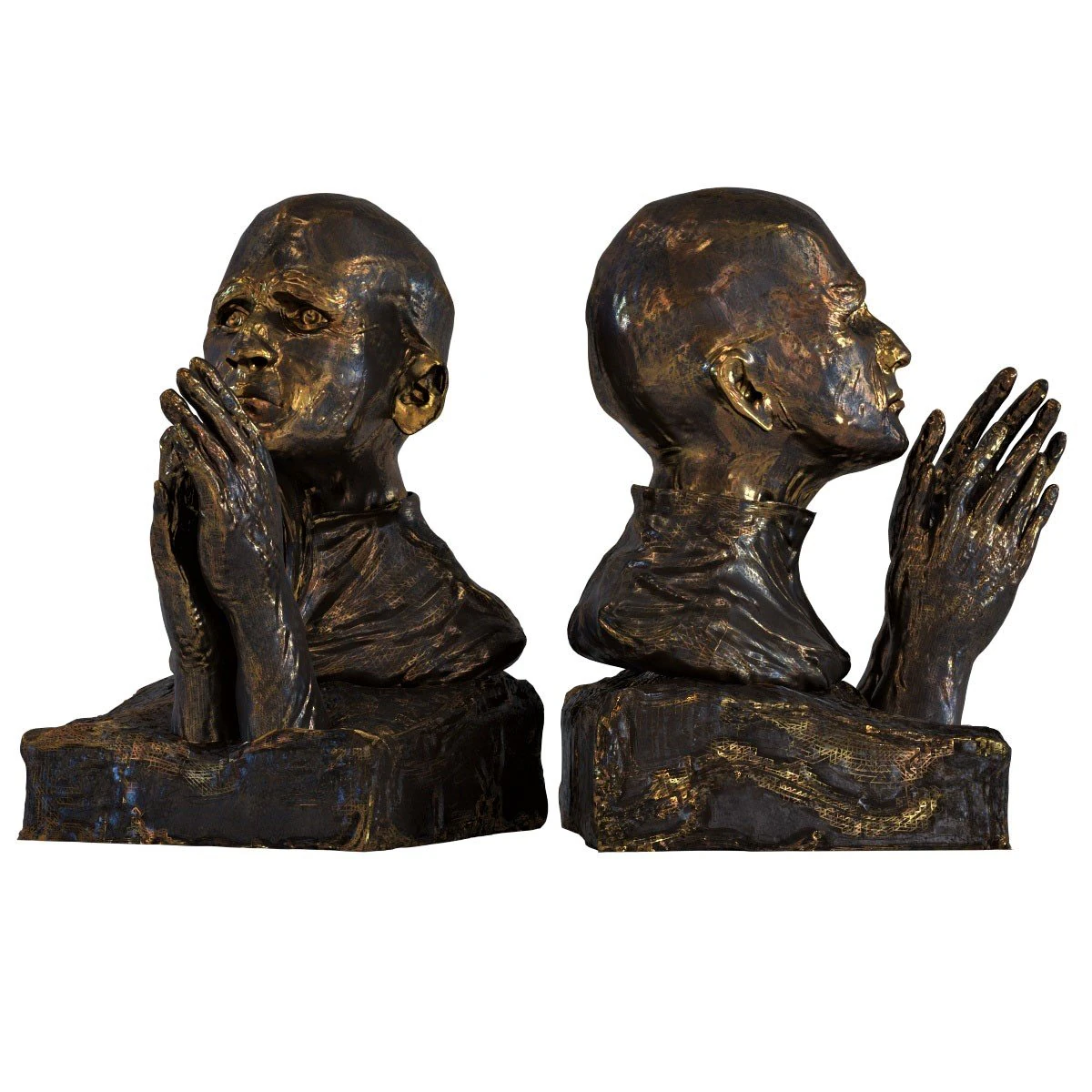 sculpture praying 3D Model .c4d .max .obj .3ds .fbx .stl .blend