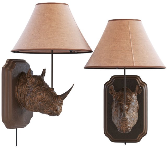 wall lamp rhino 3D Model .c4d .max .obj .3ds .fbx .stl .blend 