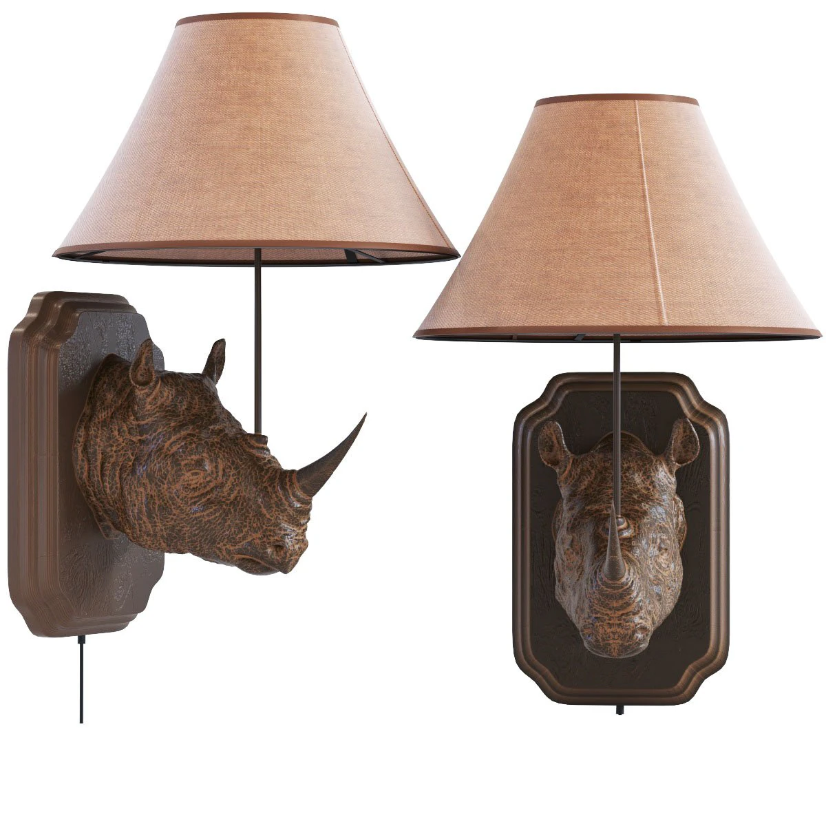 wall lamp rhino 3D Model .c4d .max .obj .3ds .fbx .stl .blend 