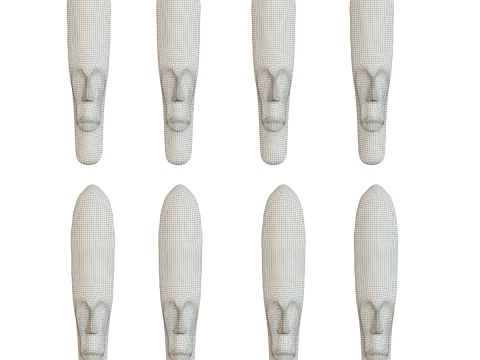 African mask Cameroon Set Modelo 3D