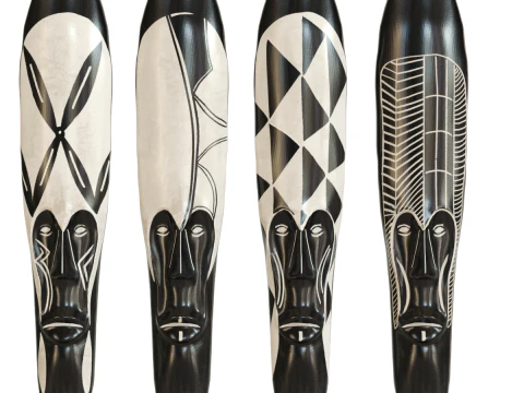 African mask Cameroon Set 3D Model