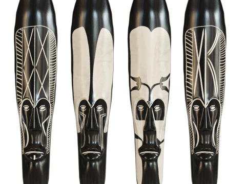 African mask Cameroon Set 3D Model