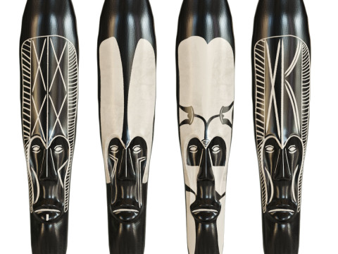 African mask Cameroon Set Modelo 3D