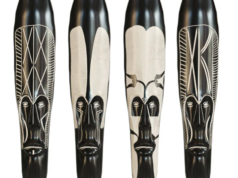 African mask Cameroon Set 3D Model