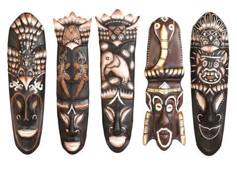 African mask set 001 3D-Modell