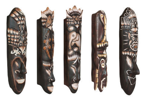 African mask set 001 3D-Modell