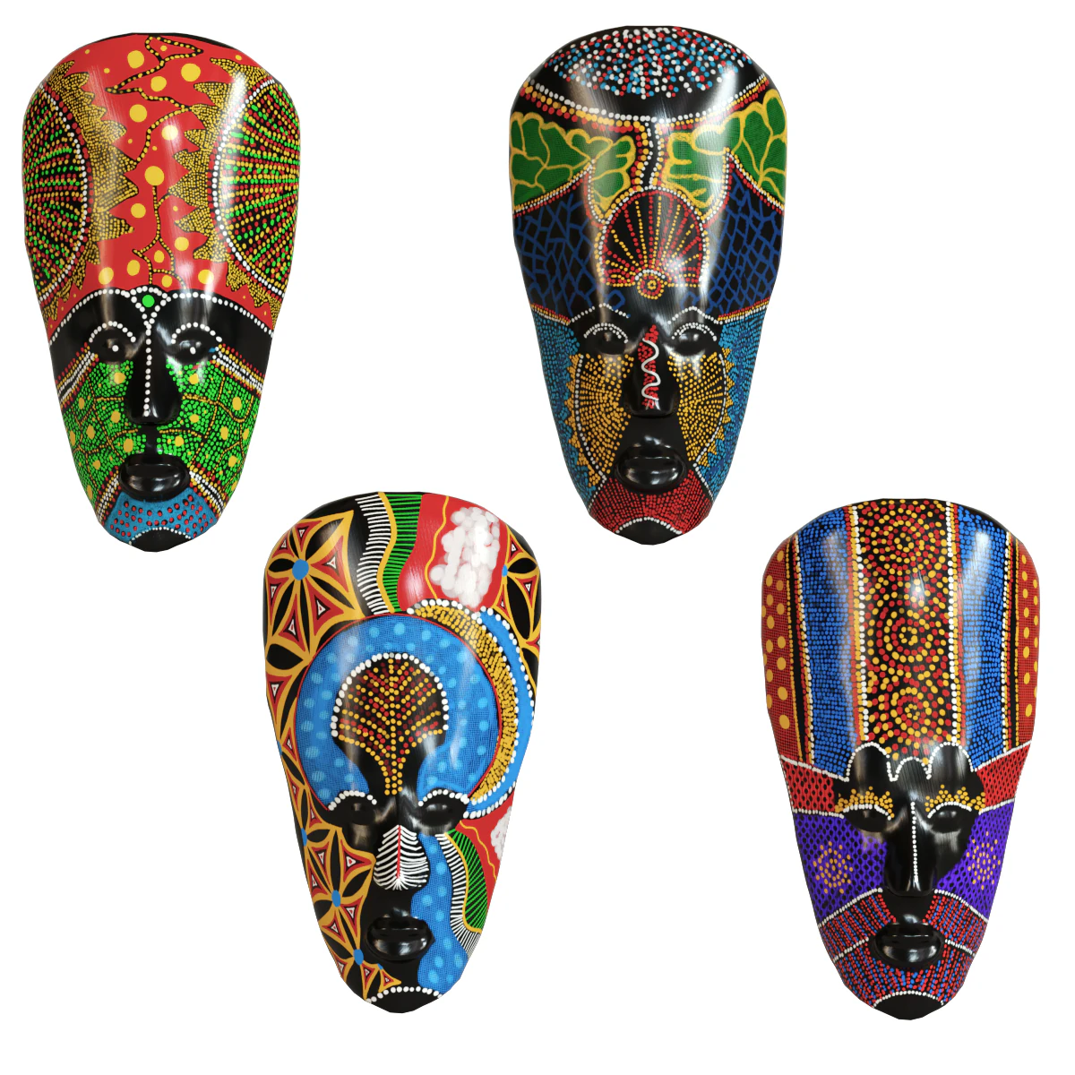 African totem mask 3D Model .c4d .max .obj .3ds .fbx .stl .blend 
