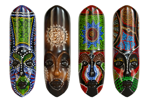 African tribal mask set 3D Model