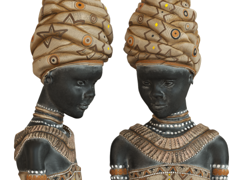 African tribal mask set Modelo 3D