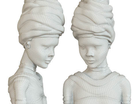 African tribal mask set 3D-Modell