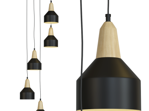 Albert 5-shade pendant ligh Maisons Du Monde 3D Model