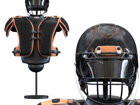 American Football Helmet and Protection 3D Model