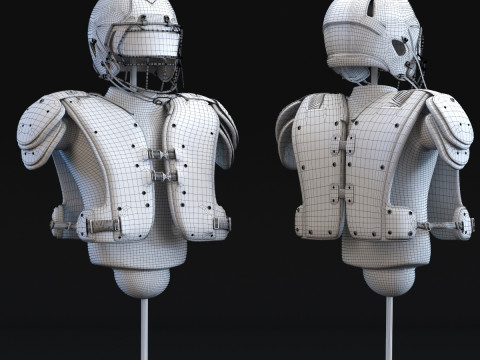 American Football Helmet and Protection 3D Model