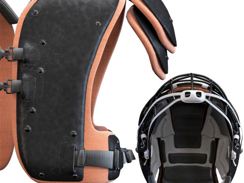 American Football Helmet and Protection 3D Model