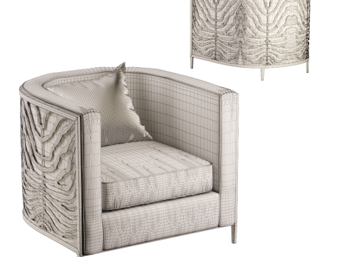 Armchair Matteo Brown 3D Model