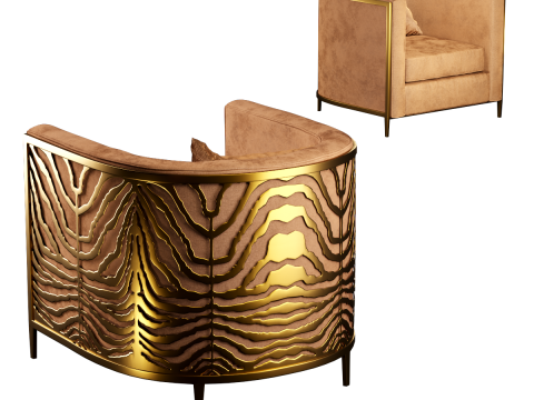 Armchair Matteo Brown 3D Model
