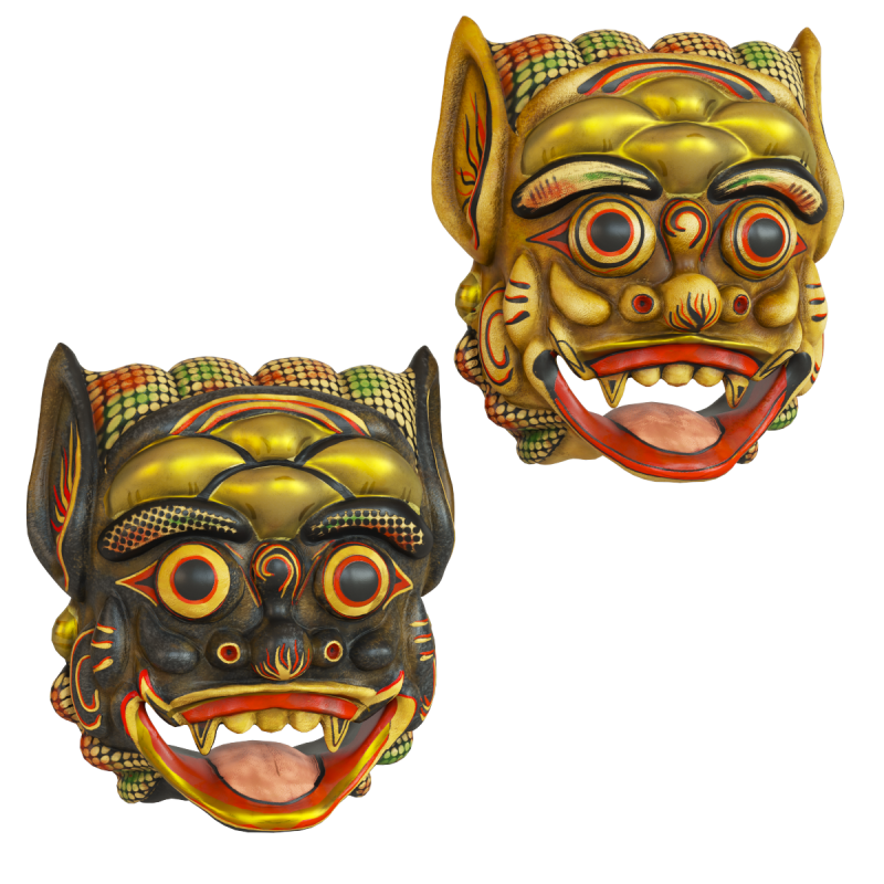 Balinese barong mask 3Dモデル .c4d .max .obj .3ds .fbx .stl .blend 
