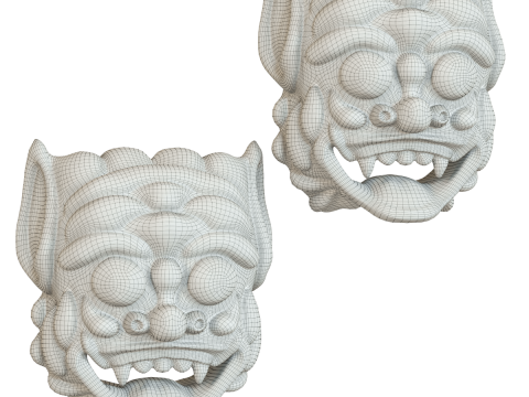 Balinese barong mask 3Dモデル