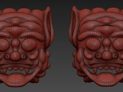 Balinese barong mask 3Dモデル