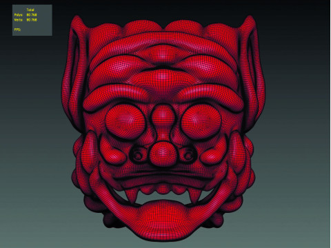 Balinese barong mask 3Dモデル