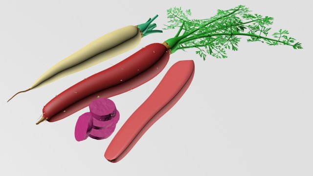 carrot-002 3D Model .c4d .max .obj .3ds .fbx .stl .blend 