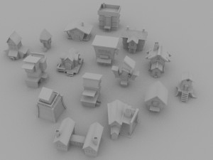 3d low-poly houses 3Dモデル