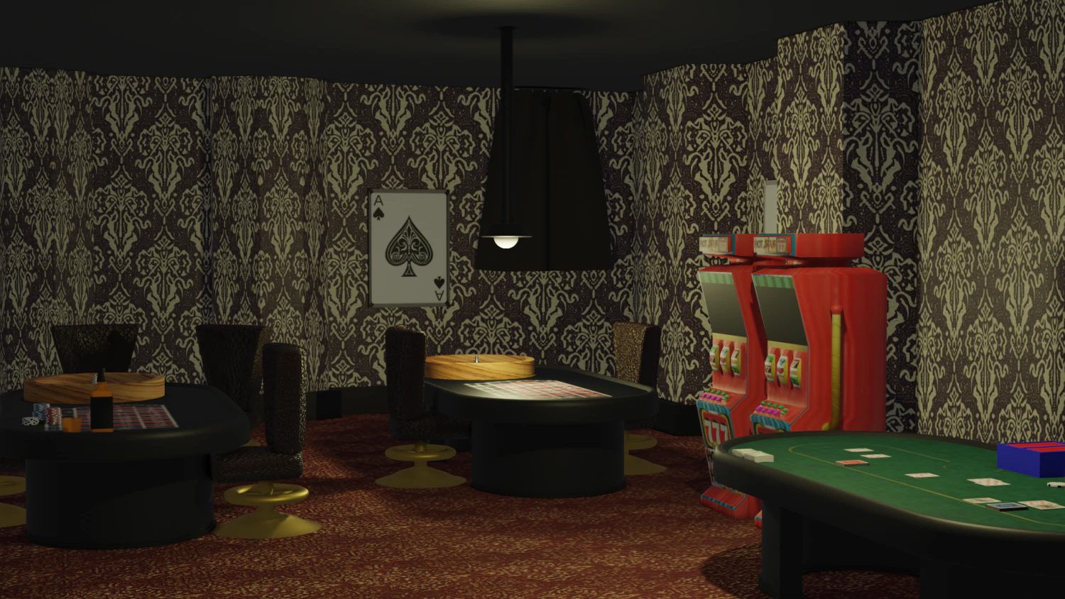 Casino Environment 3D Model .c4d .max .obj .3ds .fbx .stl .blend 