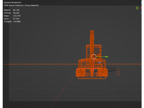 331 Compact Mini Excavator Crane Modello 3D