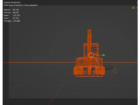 331 Compact Mini Excavator Crane 3D Model