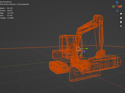331 Compact Mini Excavator Crane Modello 3D