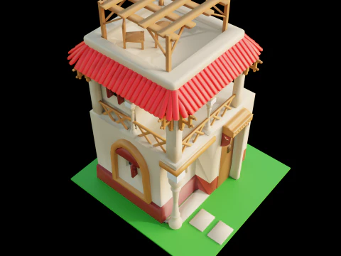 Isometric Style House 3D Model