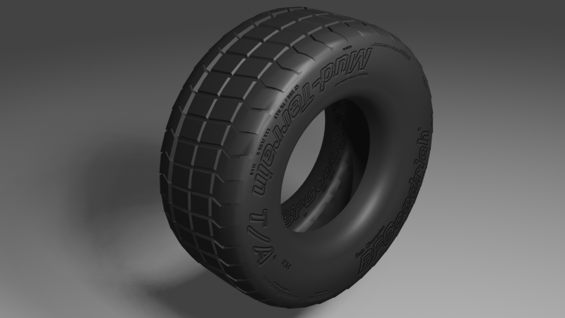 HighPoly Off-Road Tire 3D 模型 .c4d .max .obj .3ds .fbx .stl .blend