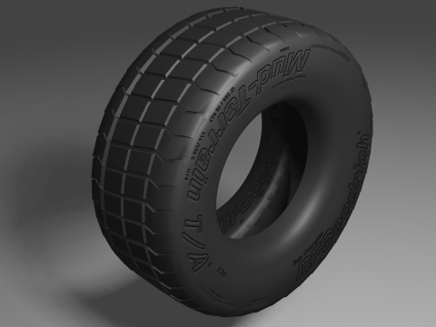 HighPoly Off-Road Tire 3D 모델