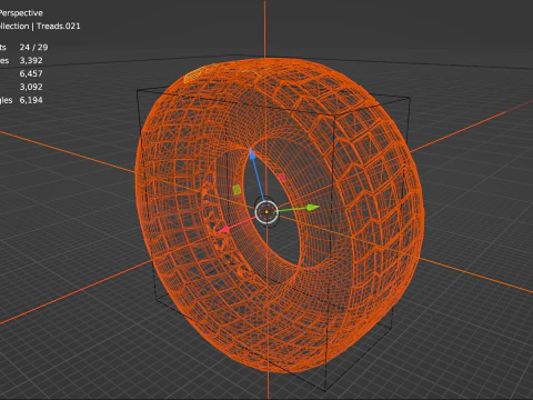 HighPoly Off-Road Tire 3D Model
