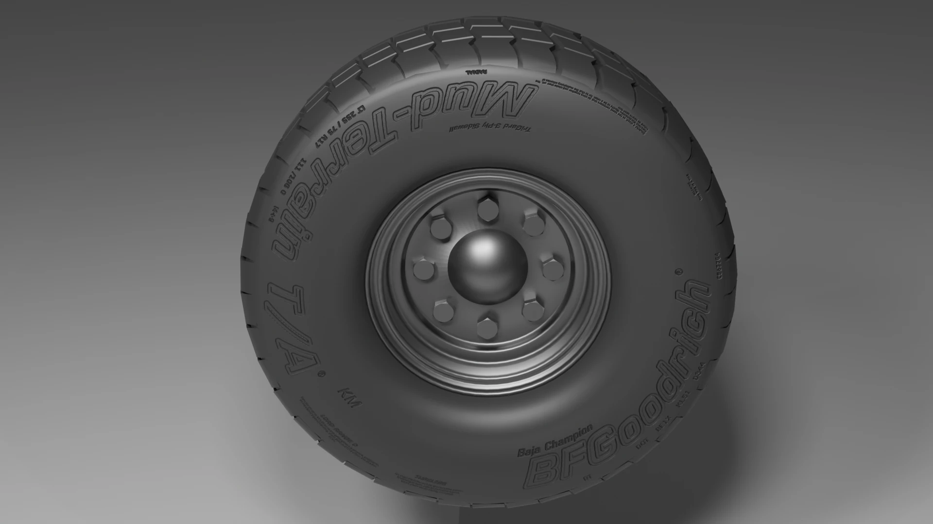 HighPolyOff-RoadWheel 3D Model .c4d .max .obj .3ds .fbx .stl .blend 