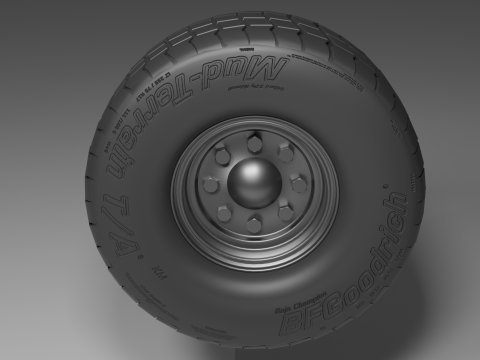 HighPolyOff-RoadWheel Model 3D