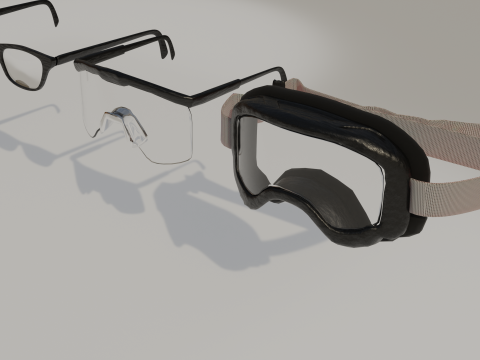 ConstructionSafetyGlassesNormalGlassesDirtBikeGlasses 3D Modell