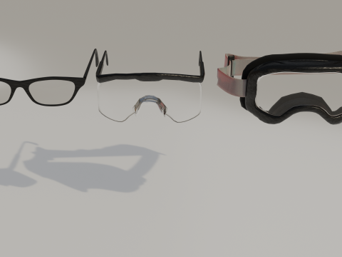 Construction Safety Glasses Normal Glasses Dirt Bike Glasses 3D 모델