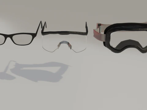 Construction Safety Glasses Normal Glasses Dirt Bike Glasses 3D Model