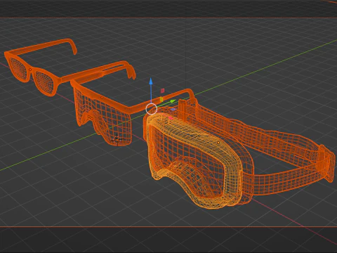 Construction Safety Glasses Normal Glasses Dirt Bike Glasses 3D Model