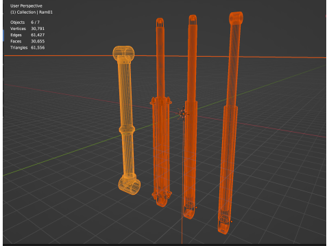 Cilindros Hidráulicos Modelo 3D