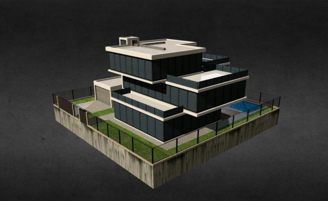 luxury home 3D मॉडल .c4d .max .obj .3ds .fbx .stl .blend 