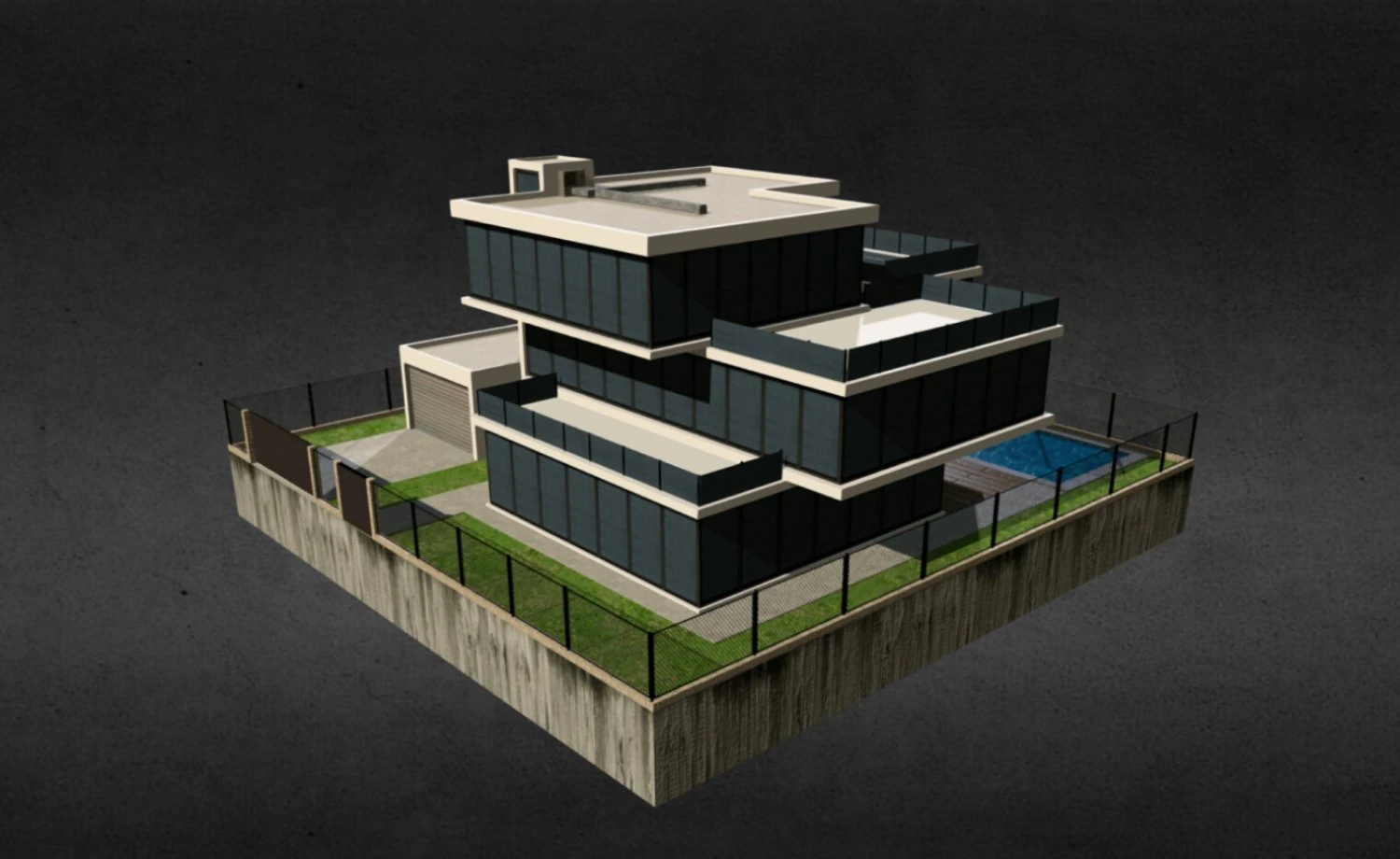 luxury home 3D Model .c4d .max .obj .3ds .fbx .stl .blend 