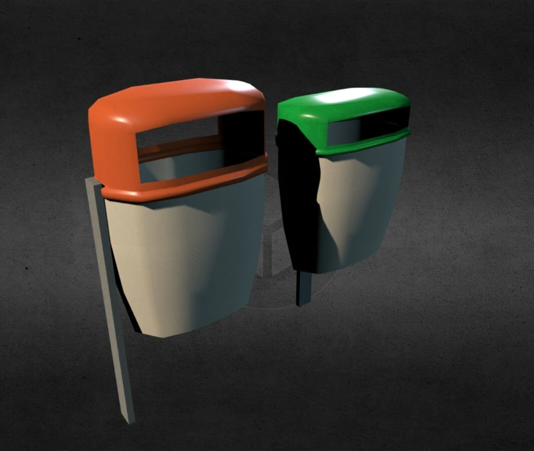 paper bin pack x2 3D Model .c4d .max .obj .3ds .fbx .stl .blend 